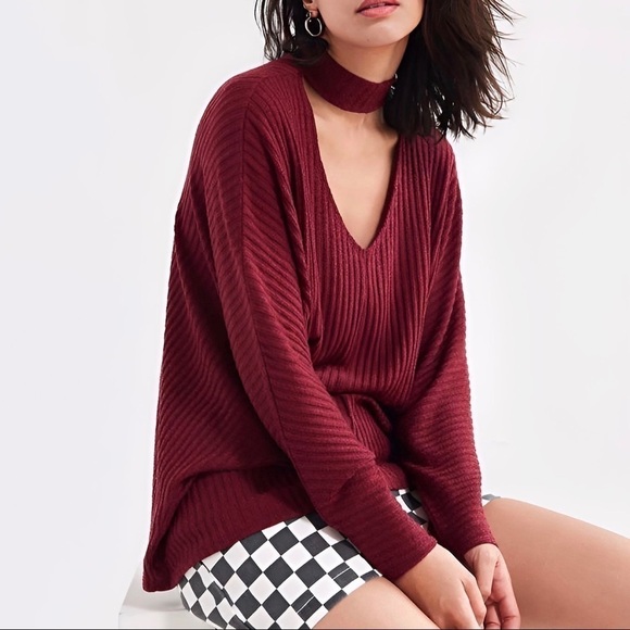 Urban Outfitters Sky Open Mock-Neck Sweater - Picture 2 of 9